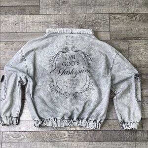 Throne Street Gray Denim Jacket – “God’s Masterpiece”